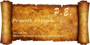Propszt Elizeus névjegykártya